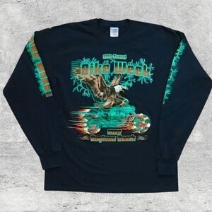 VTG 2009 Daytona Bike Week Eagle Print Long Sleeve T-Shirt Size (L)